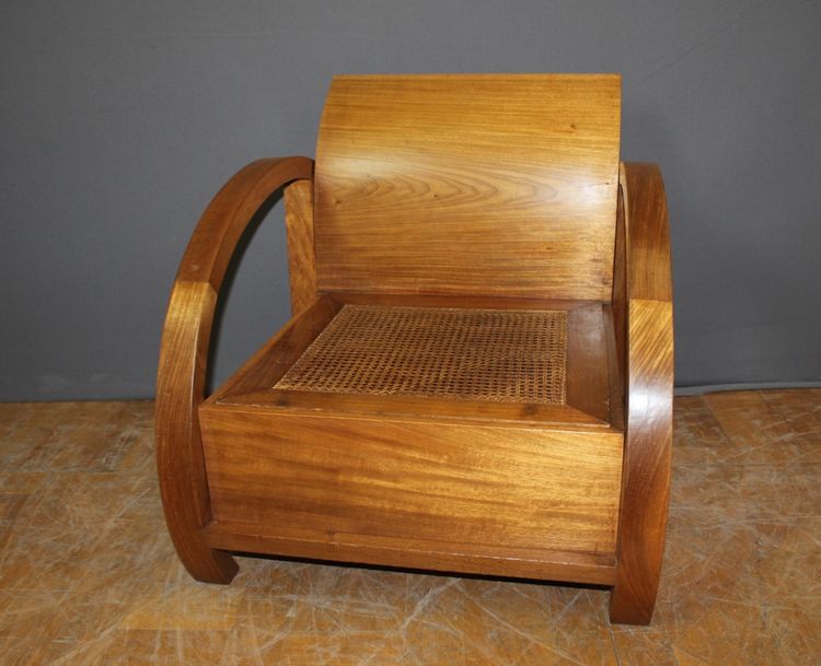 Paire De Fauteuils En Teck De Style  Art Déco 