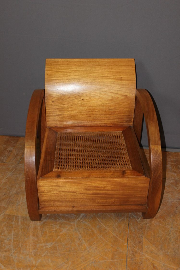 Paire De Fauteuils En Teck De Style  Art Déco 
