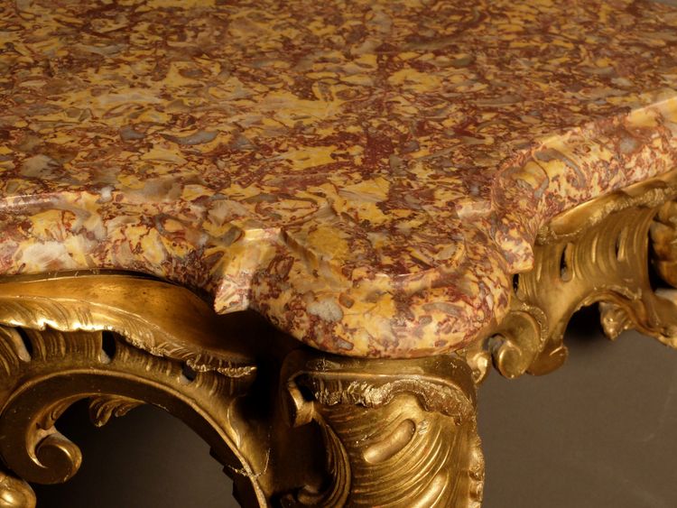 Louis XV period console in gilded wood