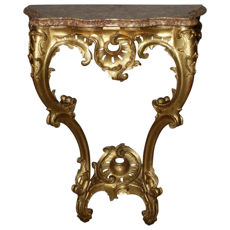 Louis XV period console in gilded wood