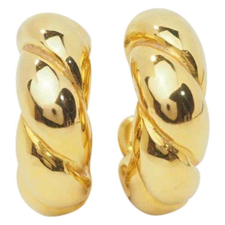 Boucles d'oreilles créoles torsadées en or jaune