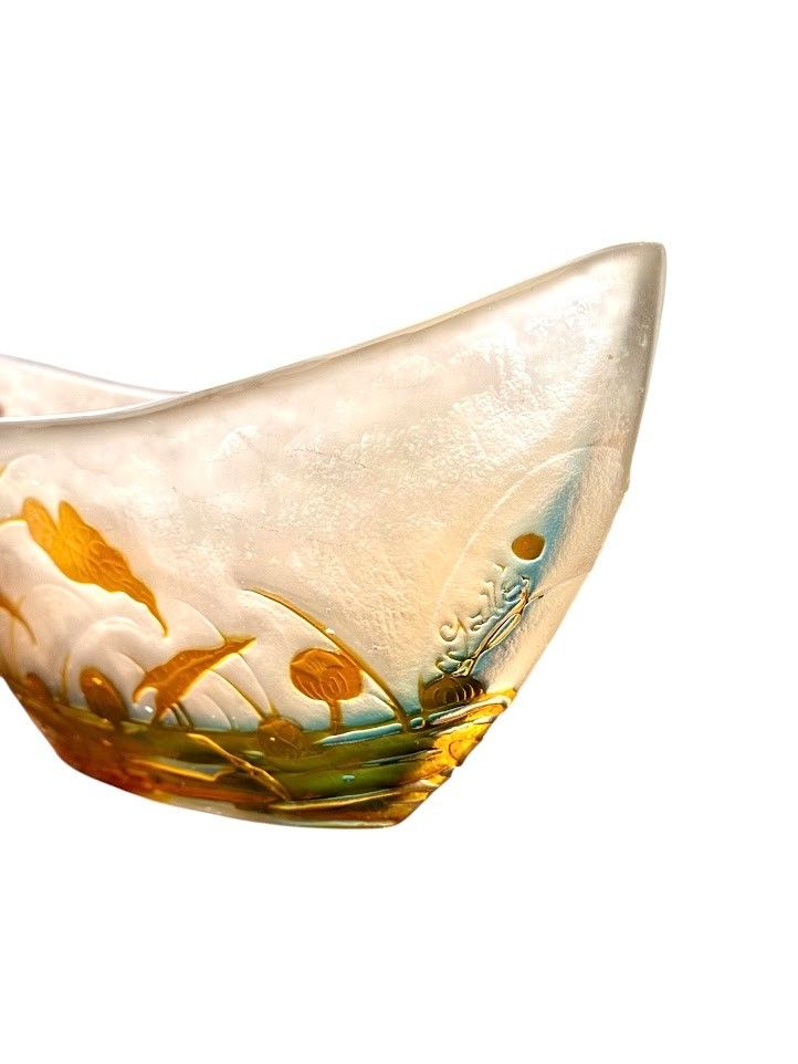 Coppa Navette "Dragonfly" Art Nouveau Emile Gallé