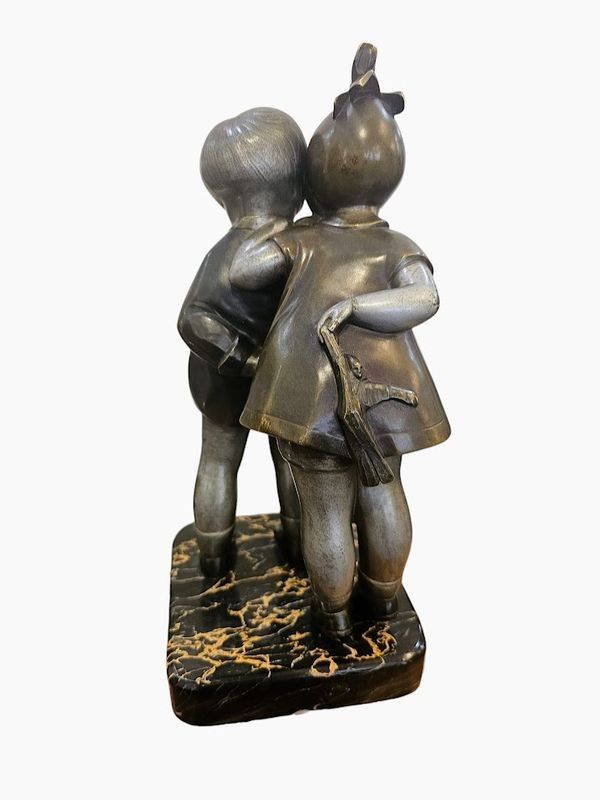Alexandre Kelety Bronzo Art Déco "Segreti d'infanzia"