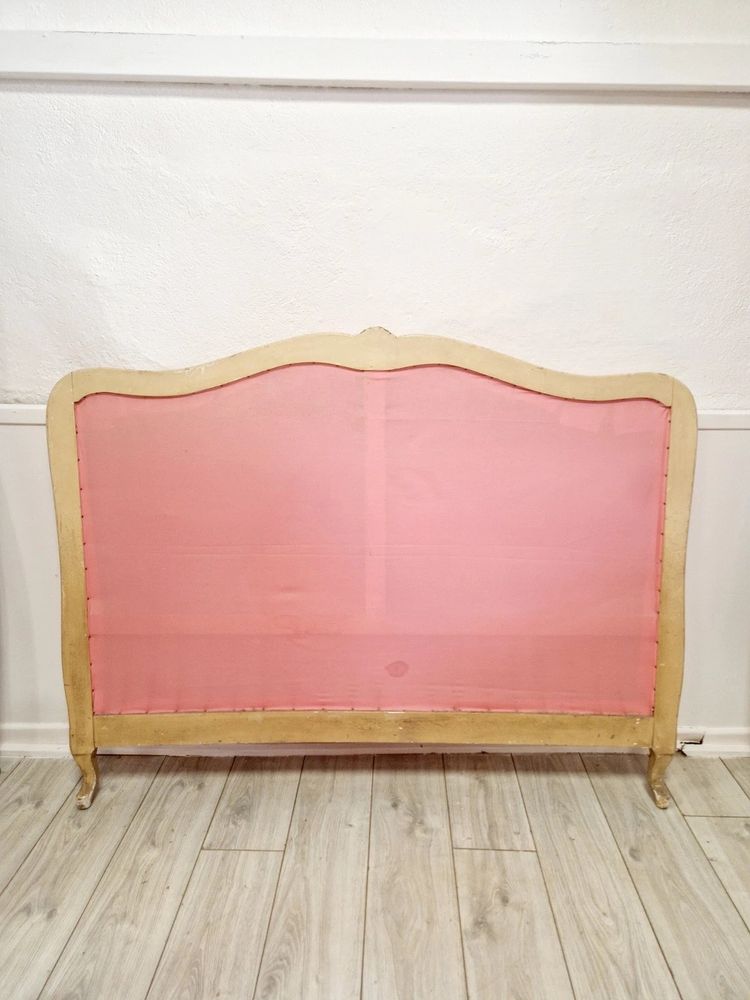 Letto matrimoniale Corbeille rosa francese in stile Luigi XV