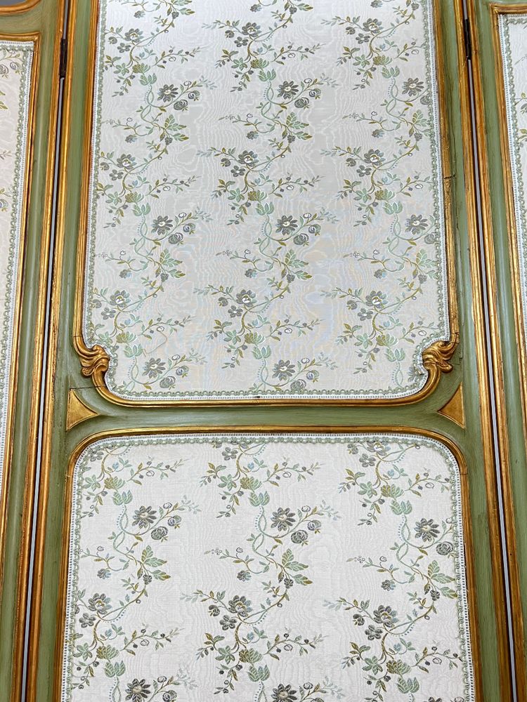 Paravent De Style Louis XV, Patine Vert Amande, France, XIXe Siècle