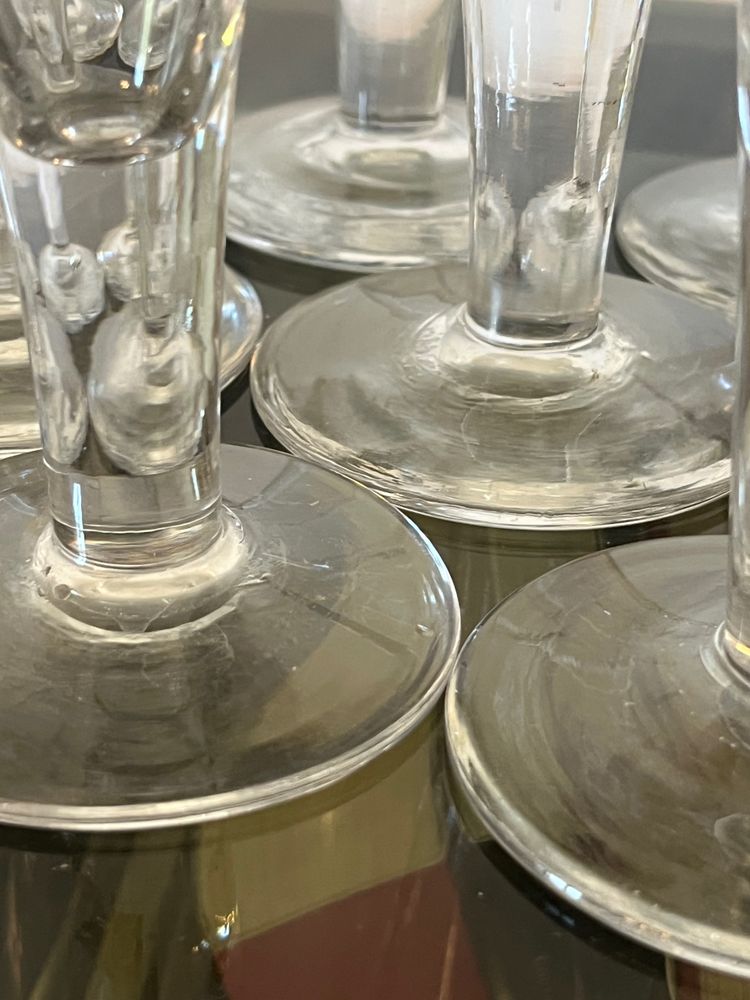 9 flûte da champagne in cristallo Baccarat dell'inizio del XIX secolo