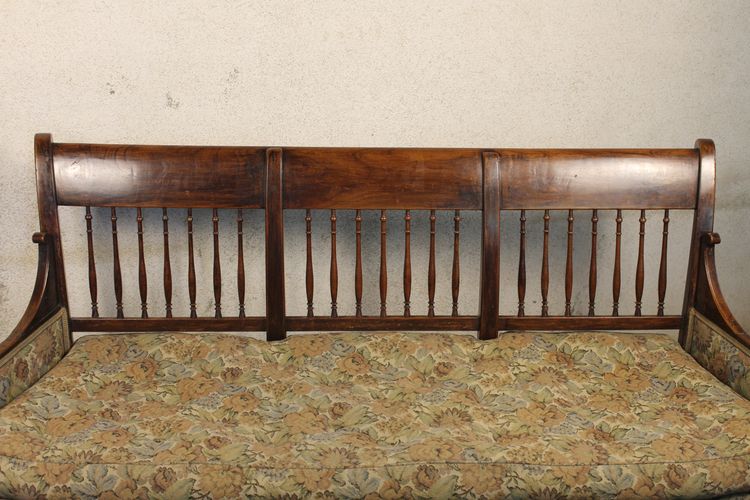 Radassier - Provençal bench in fruit wood from the 18th century Directoire period