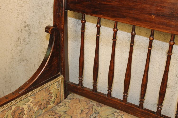 Radassier - Provençal bench in fruit wood from the 18th century Directoire period