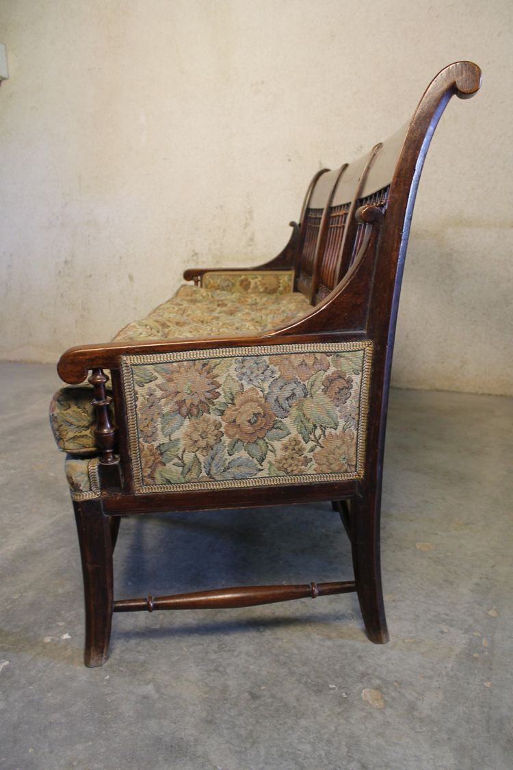 Radassier - Provençal bench in fruit wood from the 18th century Directoire period