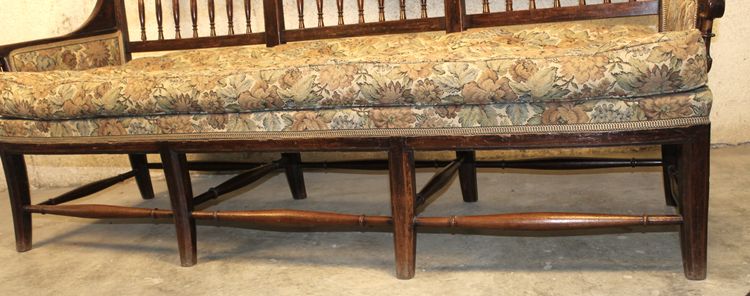 Radassier - Provençal bench in fruit wood from the 18th century Directoire period