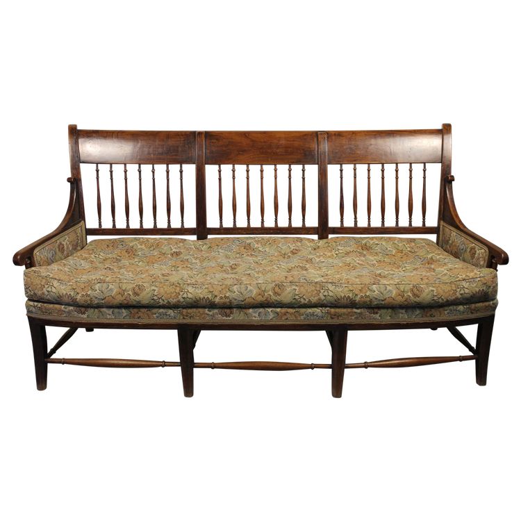 Radassier - Provençal bench in fruit wood from the 18th century Directoire period