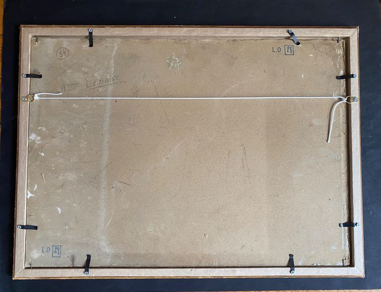 n Permesso. La giostra. O. Lorin. Scuola francese, inizi del XX secolo. Olio su cartone, con cornice. 