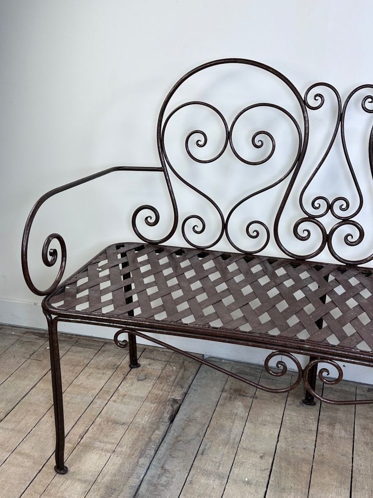 Banc ancien en fer forgé
