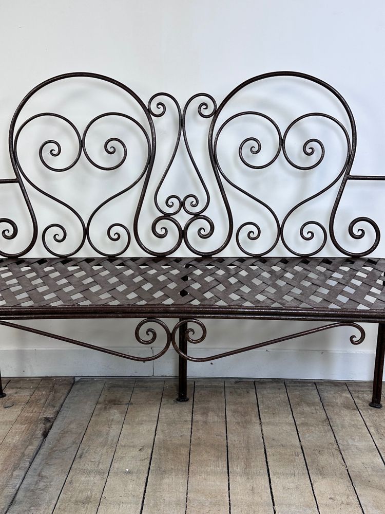 Banc ancien en fer forgé