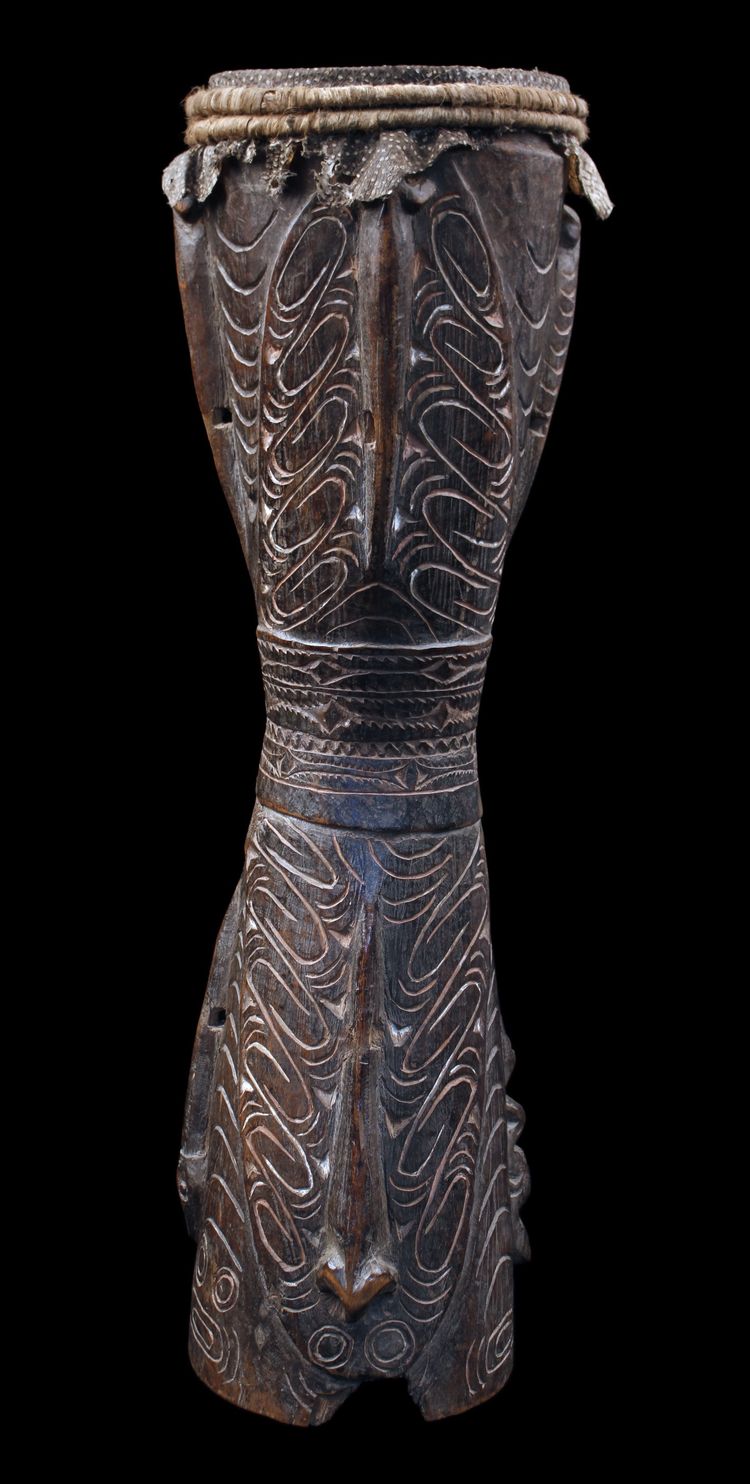 Tambour à main, Instrument Traditionnel, Art Océanien, Art Tribal, Papouasie Nouvelle Guinée, Kundu