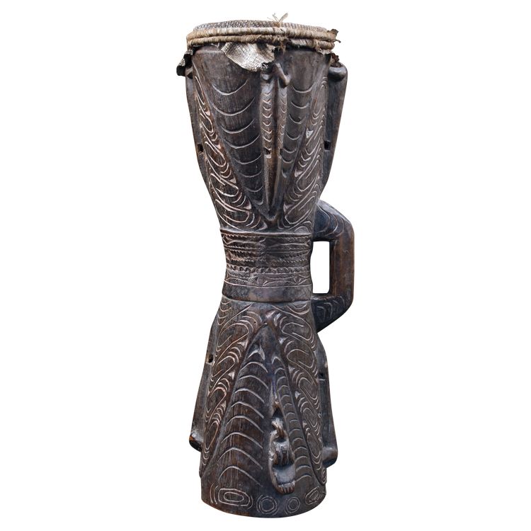 Tambour à main, Instrument Traditionnel, Art Océanien, Art Tribal, Papouasie Nouvelle Guinée, Kundu