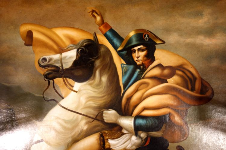 Large painting of Napoleon according to David by Tosti