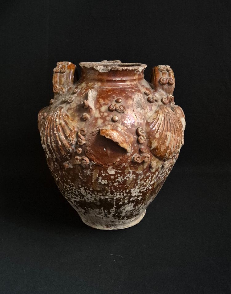 Vaso in terracotta decorato del XVIII secolo
