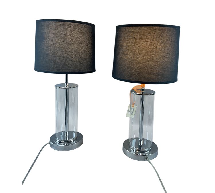 Paire de lampes en verre dans le style Ralph Lauren 