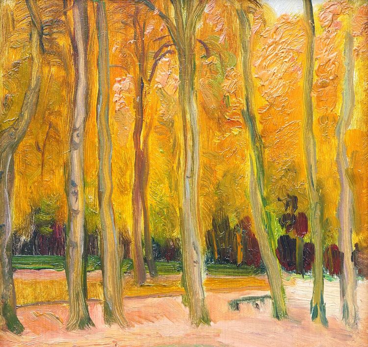 Maurice de Lambert 1873-1953 Versailles, the park in Autumn, landscape, painting, circa 1920