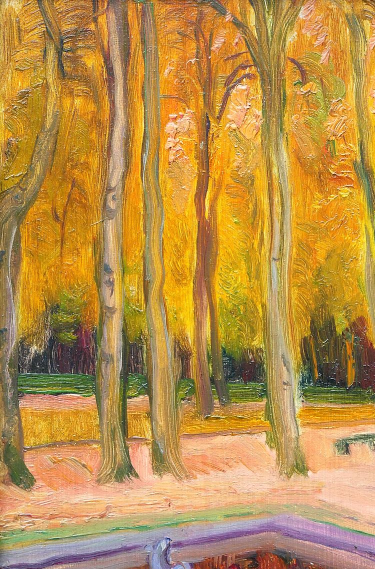 Maurice de Lambert 1873-1953 Versailles, the park in Autumn, landscape, painting, circa 1920