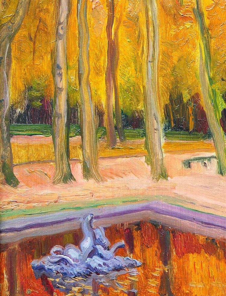 Maurice de Lambert 1873-1953 Versailles, the park in Autumn, landscape, painting, circa 1920