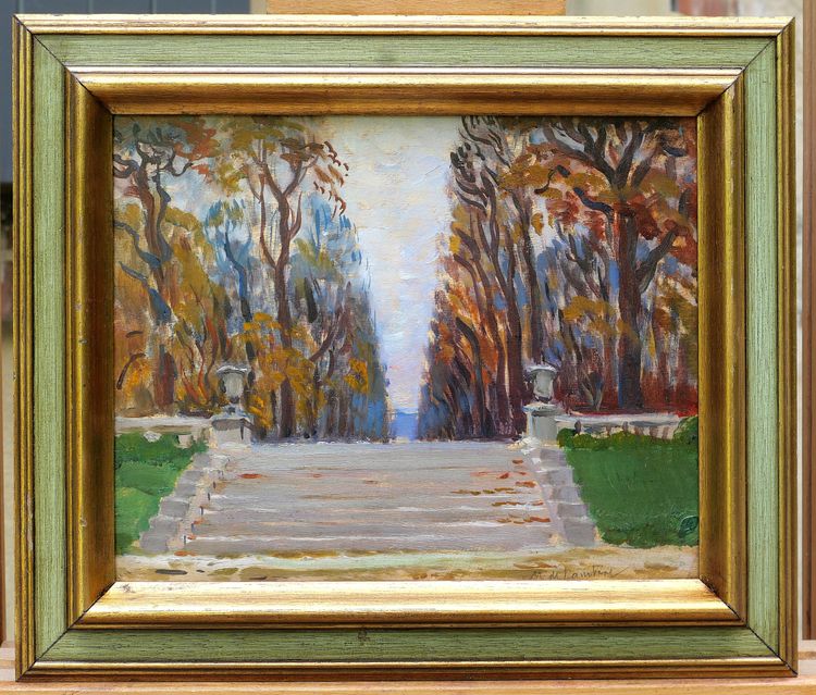 Maurice de Lambert 1873-1953 Paris, Jardin du Luxembourg, Gemälde, um 1920, Landschaft