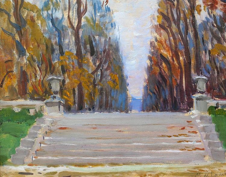Maurice de Lambert 1873-1953 Paris, Jardin du Luxembourg, Gemälde, um 1920, Landschaft