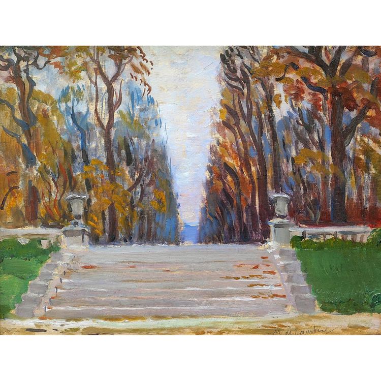 Maurice de Lambert 1873-1953 Paris, Jardin du Luxembourg, Gemälde, um 1920, Landschaft