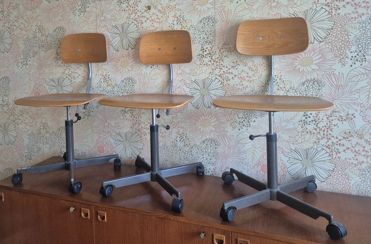 3 sedie da ufficio di Jorgen Rasmussen Ed Kevi 1960