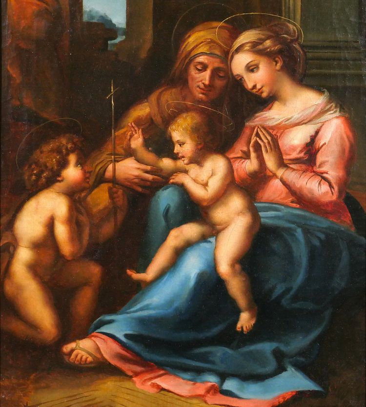 Scuola italiana XIX secolo da Raffaello 1516 La Madonna del Divino Amore, dipinto di Raffaello Sanzio