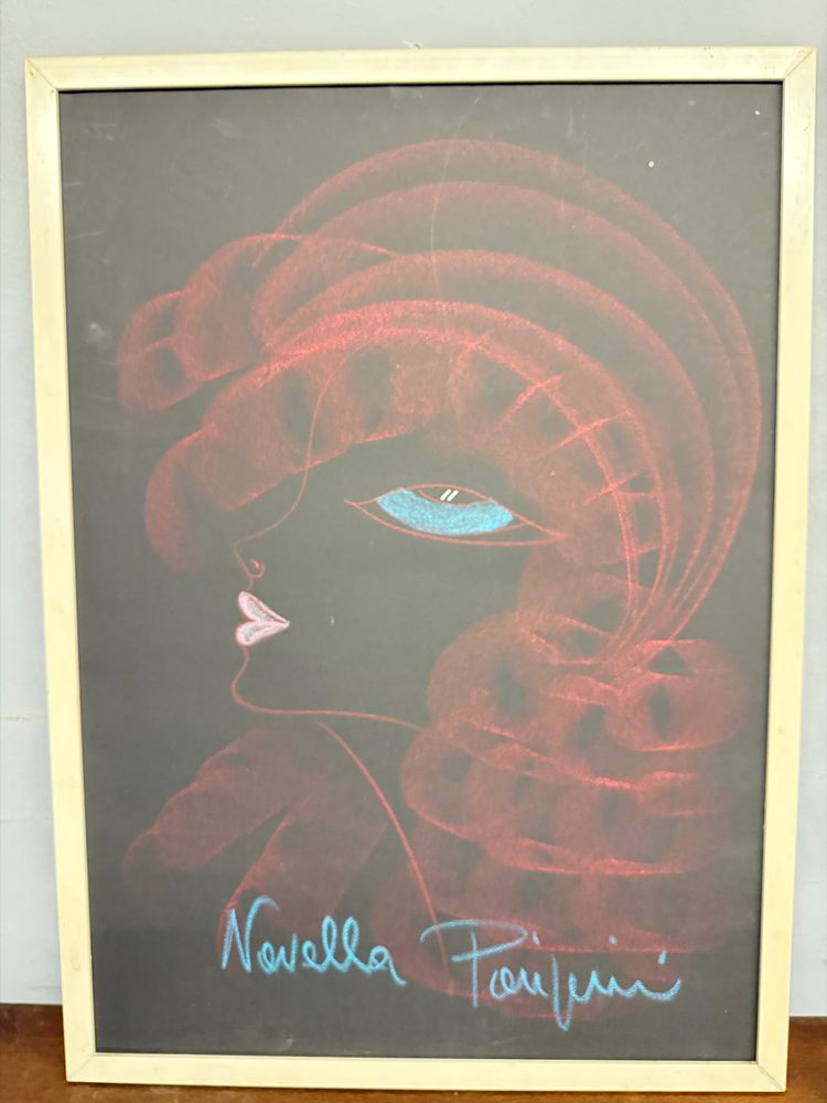 Quadro anni '60 Novella Parigini, arte moderna, 73x53 cm