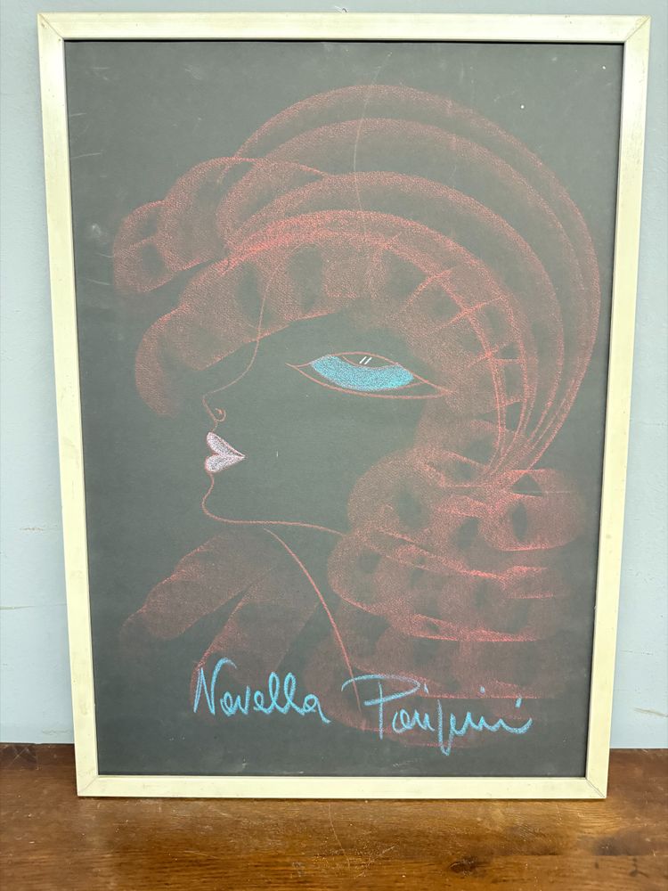 Quadro anni '60 Novella Parigini, arte moderna, 73x53 cm