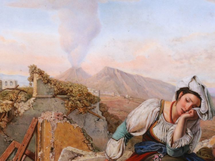 Amélie LEDUC, da Louis Léopold ROBERT, Il giorno dopo il terremoto, porcellana
