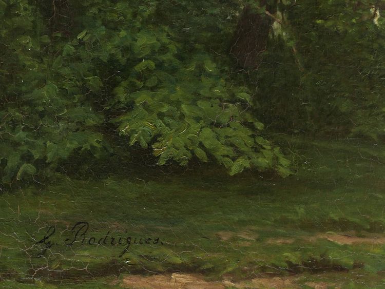 Georges RODRIGUES HENRIQUES, Vue sur un étang en Forêt de Marly (TRÈS GRAND FORMAT)