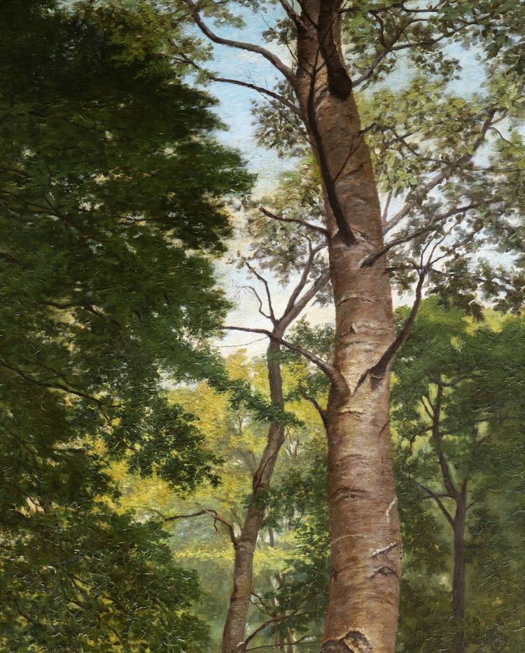 Georges RODRIGUES HENRIQUES, Vue sur un étang en Forêt de Marly (TRÈS GRAND FORMAT)