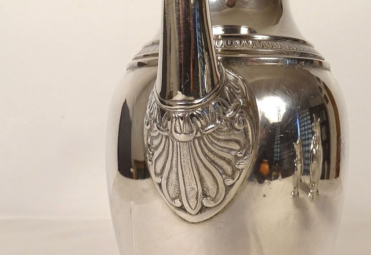 Service à Café Empire Verseuse Cafetière Argent Massif Minerve 1969gr XIXè