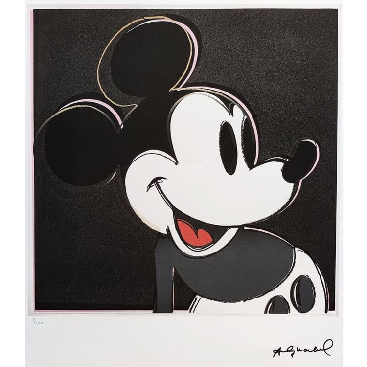 1980s Gorgeous Andy Warhol "Mickey Mouse" Limited Edition Lithograph by Leo Castelli