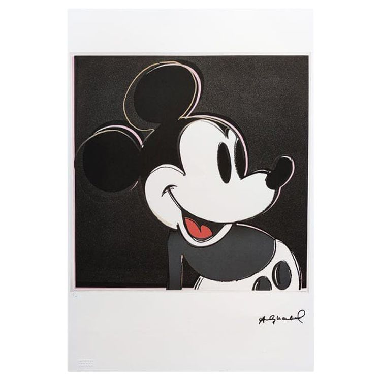 1980s Gorgeous Andy Warhol "Mickey Mouse" Limited Edition Lithograph by Leo Castelli