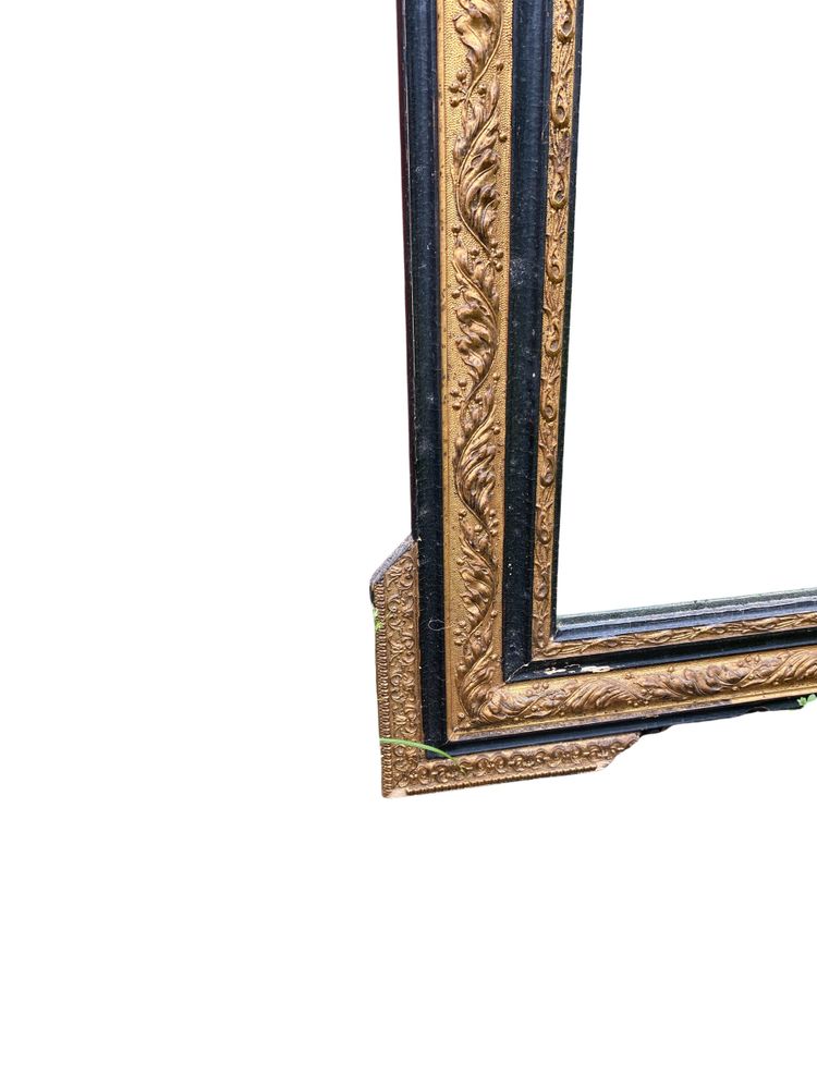 Miroir Napoléon III en Bois Doré, XIXème Siècle - 65 x 100 x 6 cm