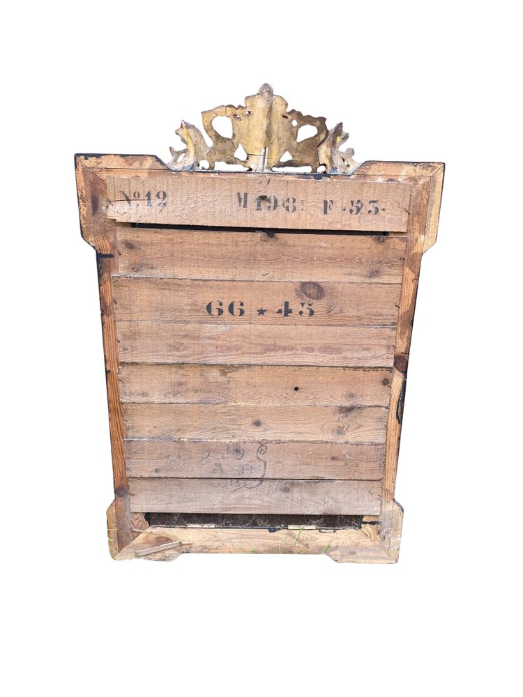 Miroir Napoléon III en Bois Doré, XIXème Siècle - 65 x 100 x 6 cm