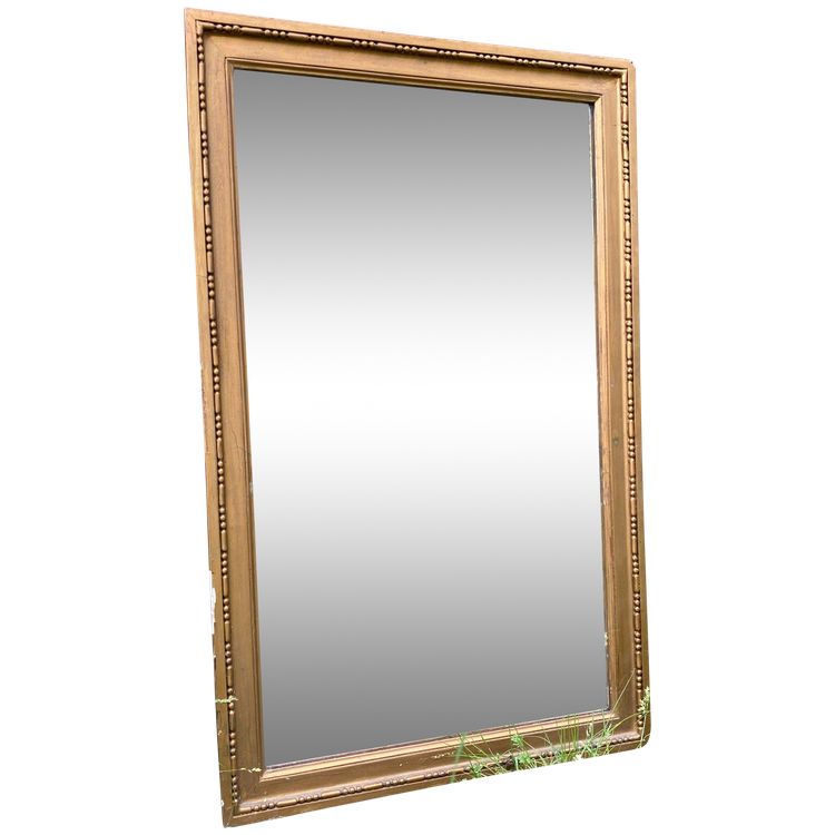 19th Century Beveled Mirror in Gilded Wood, Louis XVI Style – 45 x 72 cm