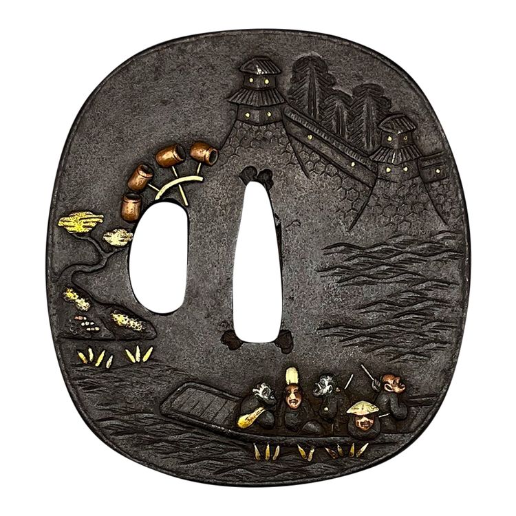 TSUBA Naga Maru Gata - Giappone - Periodo Edo (1603-1868)
