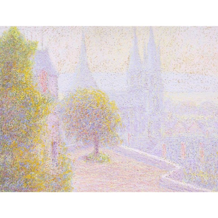 Jules CONTANT, Veduta di Blois con la chiesa di Saint-Nicolas du Foix