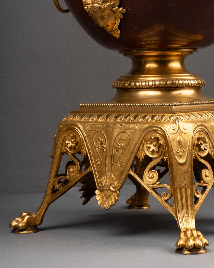 Red Marble Cup, Gilt Bronze Mount, 19th Century
