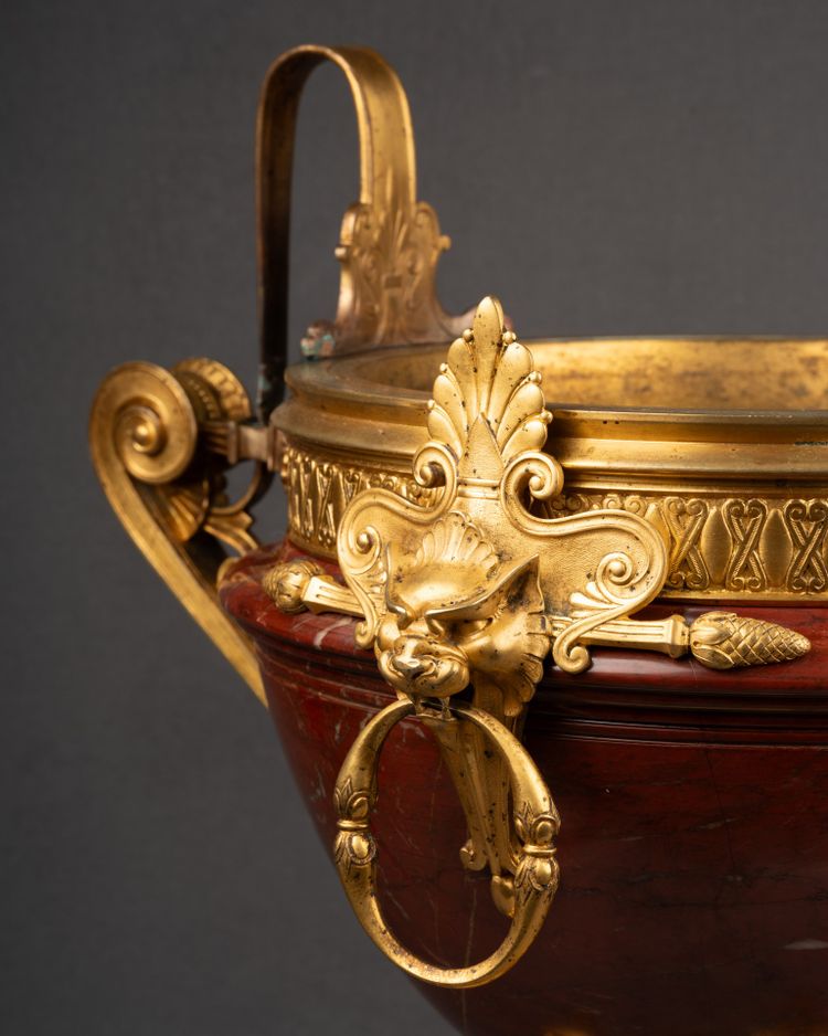 Red Marble Cup, Gilt Bronze Mount, 19th Century
