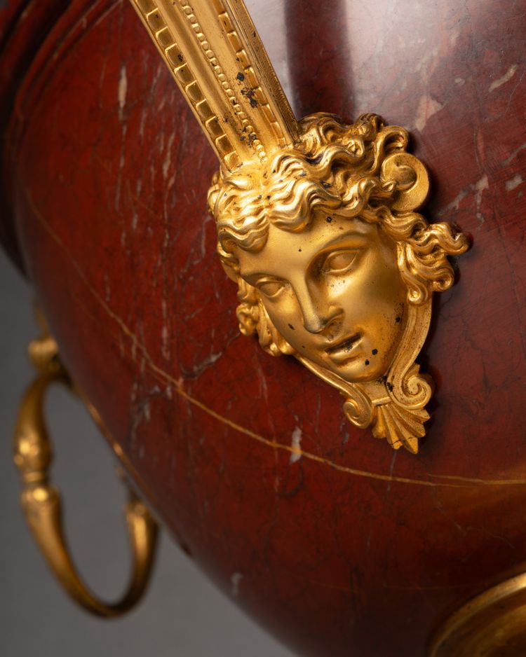 Red Marble Cup, Gilt Bronze Mount, 19th Century