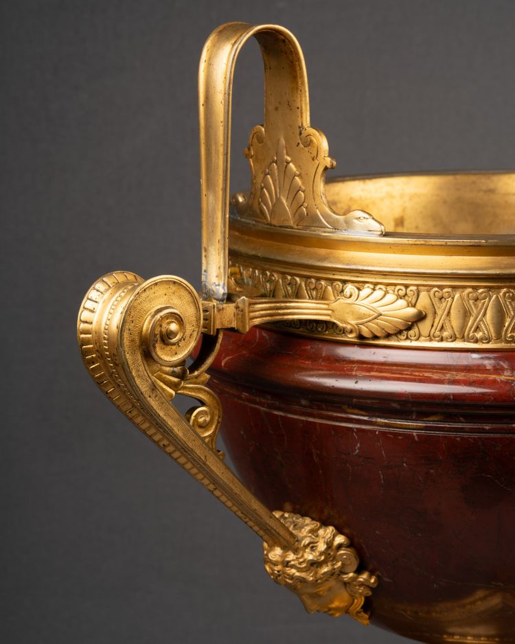 Red Marble Cup, Gilt Bronze Mount, 19th Century