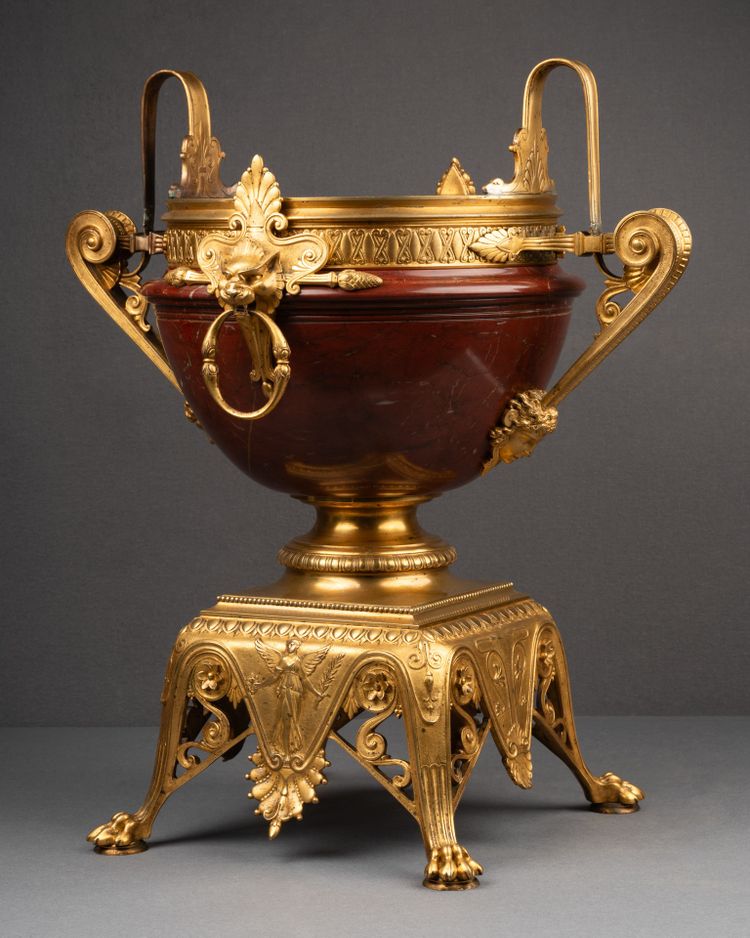 Red Marble Cup, Gilt Bronze Mount, 19th Century
