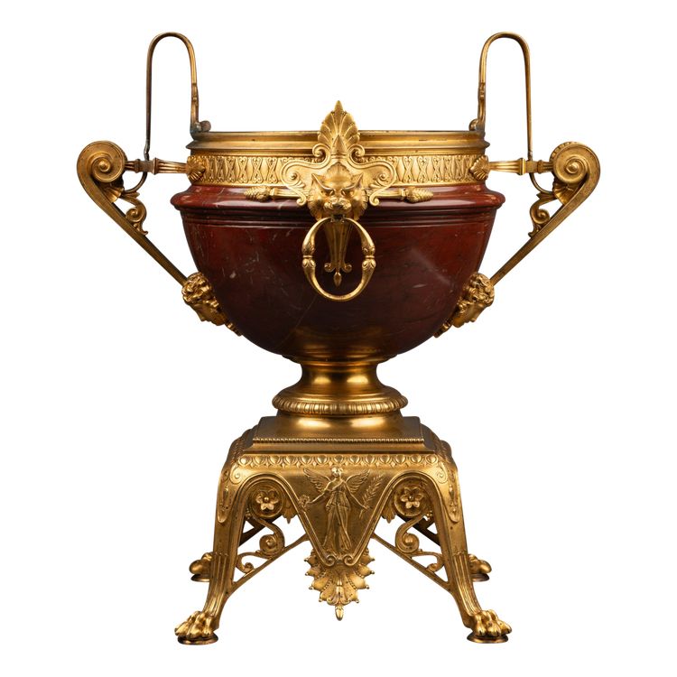Red Marble Cup, Gilt Bronze Mount, 19th Century